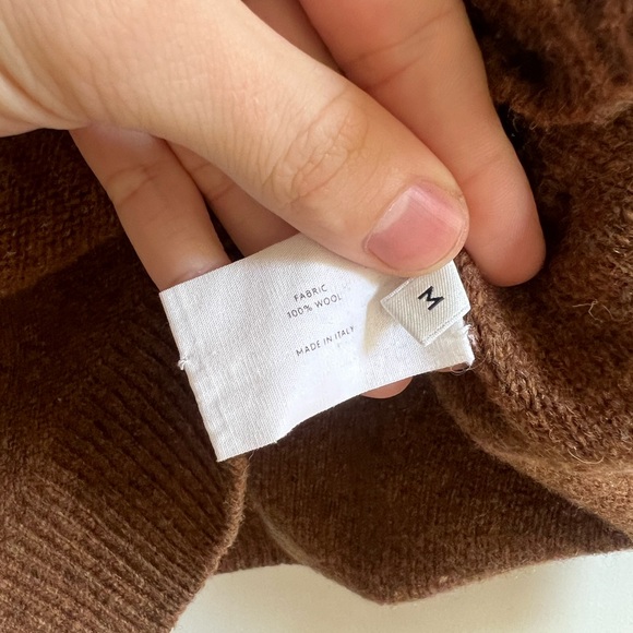 LEMAIRE Brown/Camel Wool Sweater M - Picture 4 of 5